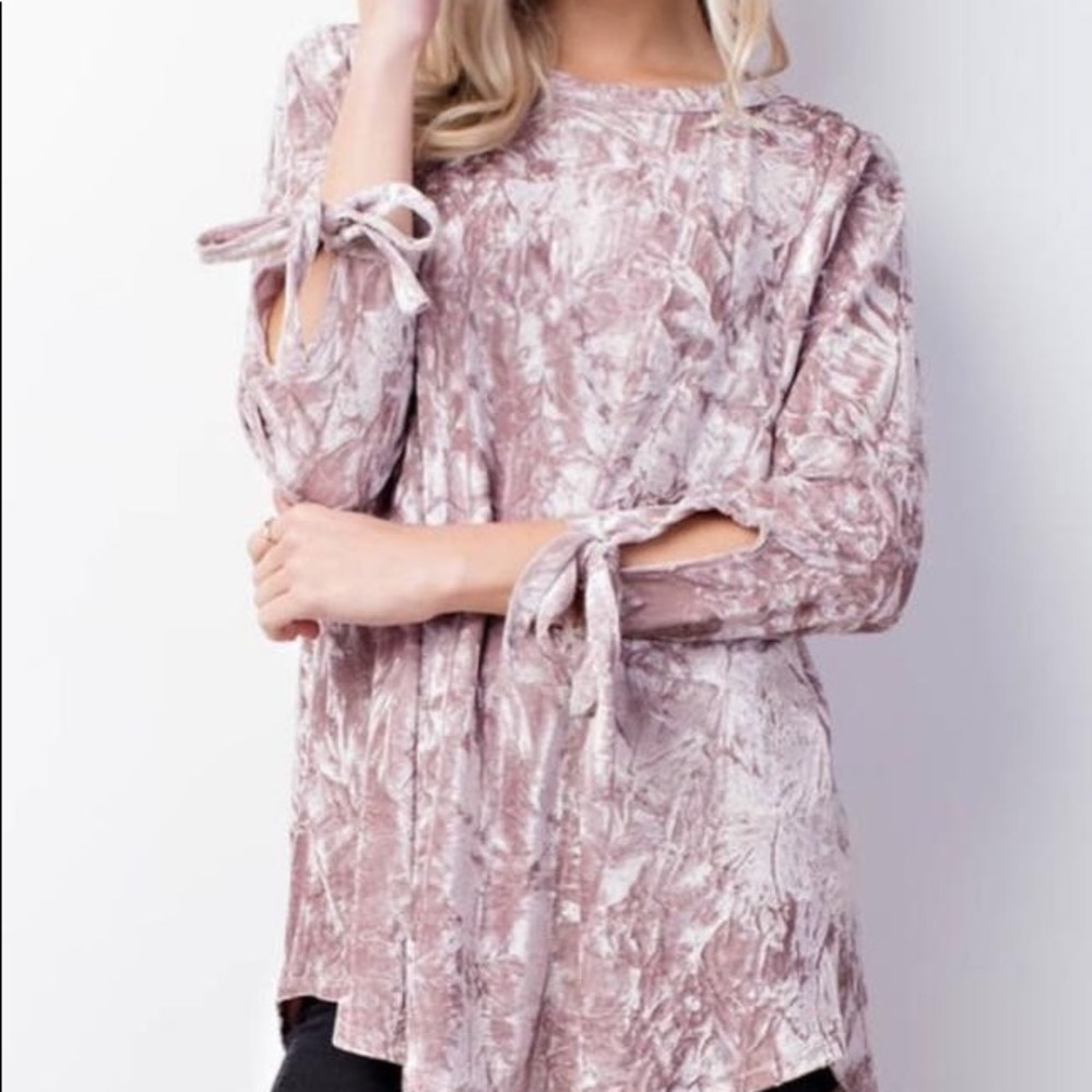 Sold out***Champagne Pink velvet top NEW Boutique